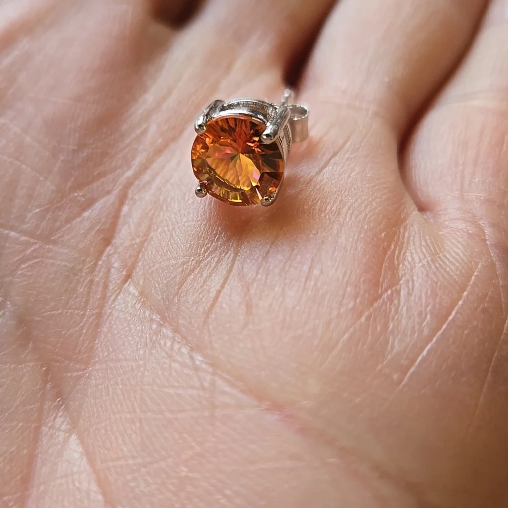 Rainbow Topaz Sterling Silver Studs - Picture 4 of 8